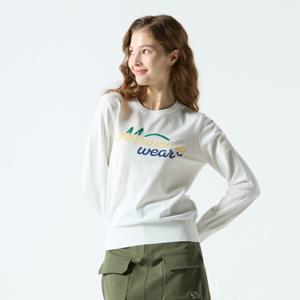 [먼싱웨어][37%OFF]여성 레터링 로고 라운드넥 스웨터 화이트(MQ122LSW13)