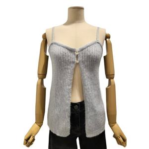 [에이비에프지]큐티 단추 포인트 니트 베스트 APZ1QV31A