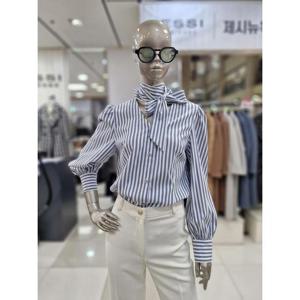 제시뉴욕 세이브존04 스트라이프 리본넥. 블라우스 ME15BT5260PP