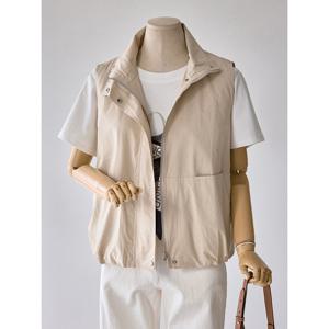 [커스텀에이블]반하이넥 투버튼 스트링조끼_T2504VT601B