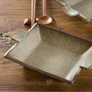이천도자기 집으로 브라운 직사각볼 1p 접시 그릇 사각접시 반찬기 반찬접기 사각볼 한식기 한식볼 한식접