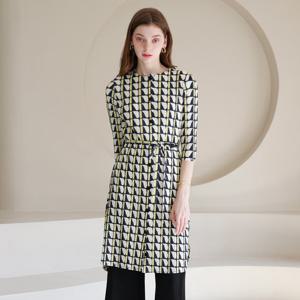 [요이츠]사선 물방울 프린트 플리츠 원피스_YJ03WNPOP04