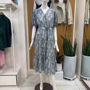 클리지 DP01 브이넥 스트링 플라워 원피스 CP3WOP09