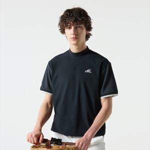 [먼싱웨어]남성 냉감 하이넥 반팔티셔츠 블랙(MQ221MTS53)