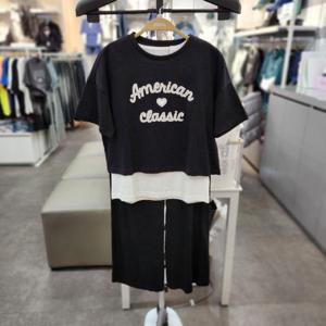 유솔 sh06 반팔 와이드팬츠 3PCS 블랙셋업 ULMT25S53