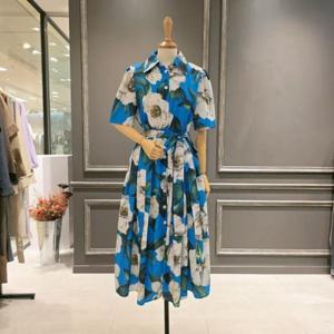 [아니베에프]A54WOP520_플라워 패턴 리본 원피스