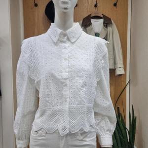 클리지 DP01 펀칭긴팔 레이스 블라우스 CP3WBL07