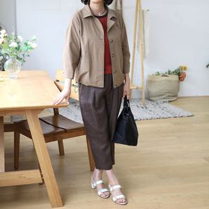 [쉬즈마담]J31684 모던 밑밴딩스트링 카라자켓 60대 엄마옷