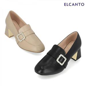 엘칸토  (LCWD36U513) 여성 양가죽 보석장식 로퍼힐 5.5cm