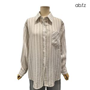 [에이비에프지]스트라이프 패턴 루즈핏 긴팔 롱 남방APZ2HB34D