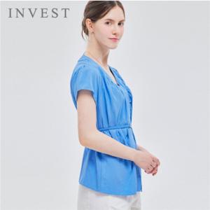 V넥 날개 소매 블라우스_INI5M1BL5411