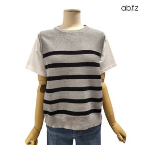 [에이비에프지]티셔츠 레이어드 스타일 반팔 니트 APZ2HW55F