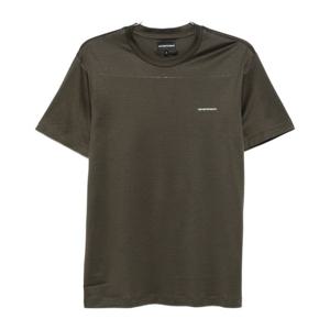엠포리오아르마니 크루넥 올리브 그린 로고 코튼 티셔츠 8N1TD8