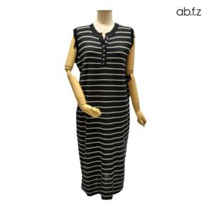 [에이비에프지]라운드넥 스트라이프 민소매 롱 니트 원피스 APZ3HO31H