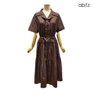 [에이비에프지]빅 카라 포인트 반팔 롱 원피스 APZ3QO32H