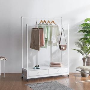 트리플 옷걸이 행거 피팅룸 하단서랍 120cm T087