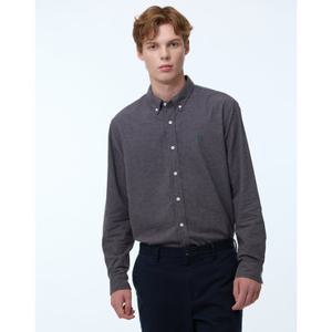 헤지스 남성 24FW 클리어런스스테디셀러 차콜그레이 버튼다운 면 긴팔캐주얼셔츠 WHSH4D502CG