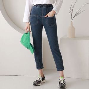 밴드청바지 마벨 8부 밴드 밑단 핀턱 청바지 OM-220940