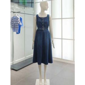 [쥬크] 벨티드 슬리브리스 데님 롱 원피스(Z253PSE401) Z253PSE401