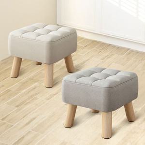 패브릭 풋 스툴 화장대 의자 소형 LUAZ-CH20 그레이 원형의자 수납의자 패브릭의자 스툴 화장대의자