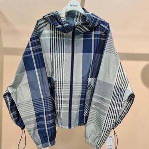 Destijl HC34 가벼운느낌 오버핏 반후드하이넥 체크 루즈핏 가을점퍼 D2533jp03