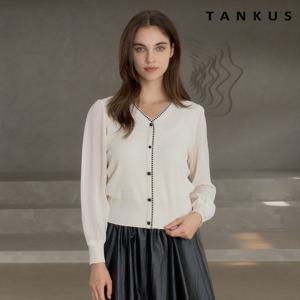 [탱커스]시스루 배색 스티치 블라우스 (TX3BL028L0)