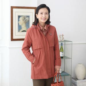 [쉬즈마담]J31725 모던 이중커버 반후드 바바리코트 50대엄마옷