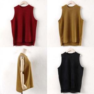 WW w113H211 빅사이즈 심플코디라운드조끼 오버핏