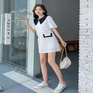 의류 빅카라 메이비굿 배색 여자원피스추천 미니원피