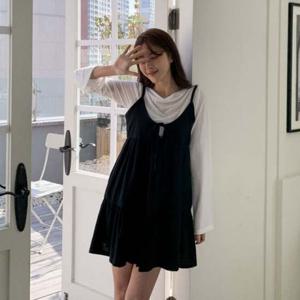 기니그 나시 프릴 나시원피스 캉캉치마 OPS6122K12 끈