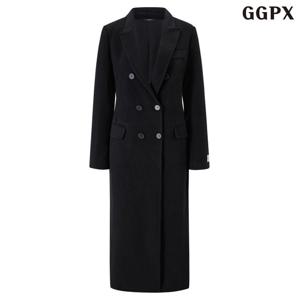 [GGPX] 모던 울 블렌드 카라 더블버튼 롱 코트 (GPDJH008D)
