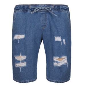 스크레치 포인트 생지 밴딩 청반바지