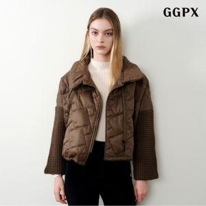 [GGPX] 니트 배색 하이넥 퀼팅 패딩 점퍼 (GPDJJ001D)