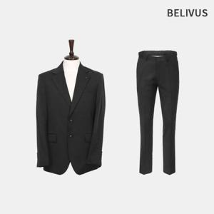 빌리버스 남자 테일러핏 간절기 울블랜드 클래식 싱글 수트 세트 BVOT181