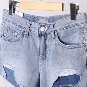 레이어드 숏데님 빅사이즈 데미지 여성큰옷 307D726S