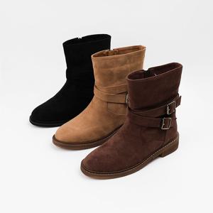 [신난다슈] 여성 앵클부츠 3cm 3종 여자 숏 앵글 털 부츠 퍼안감 스웨이드 통굽 MRO257160