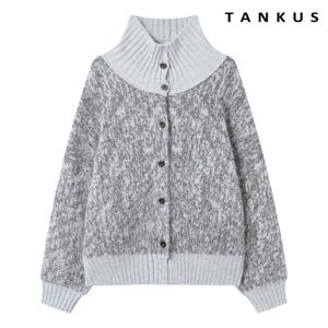 [탱커스] 빈티지 하이넥 버튼업 오버핏 가디건 (TX4CD026L0)