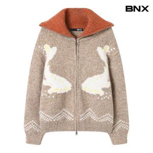 [BNX] 돌핀 하이넥 투웨이 집업 니트 가디건 (BX4CD038L0)