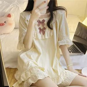 코지 여름잠옷 리본 레이스