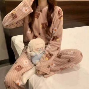 곰돌이 수면 윈터 극세사 잠옷 따뜻 겨울 잠옷 파자마