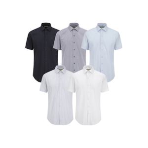 [지오지아]남성) 슬림핏 세미 와이드 카라 반팔 셔츠_AEF5WD1201