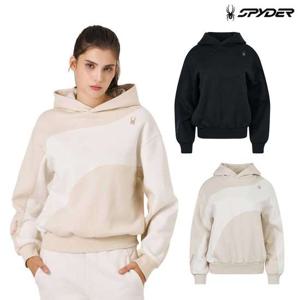 [스파이더] 여성 배색 기모 후드 티셔츠 SPKWCNHD356W