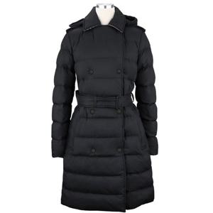 버버리 8110313 미드렝스 나일론 후드 패딩 블랙