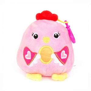 꼬꼬닭 가방고리 인형 분홍 10cm