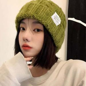 데일리 남녀공용 라벨 포인트 골지 니트 비니