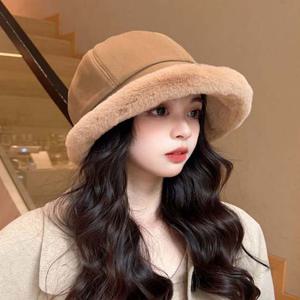 여성 겨울 소프트 버킷햇 여자 방한모자 털 벙거지