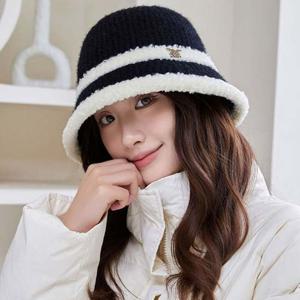 여성 얼굴 작아보이는 버킷햇 배색 벙거지 겨울 모자