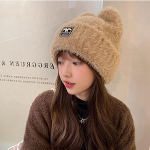 여성 겨울 데일리 패션 러브츄 소프트 귀여운 털 모자