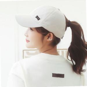 포니테일 자외선차단 자수 캡모자