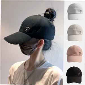 캐주얼 블랙 고급 야구모자 트렌드 포니테일 빈티지